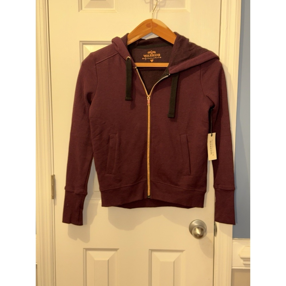 NWT Warrior by Danica Patrick Full Zip‎ Hoodie Purple XS Cotton Fleece cozy